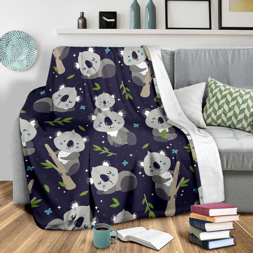 Koala Pattern Print Design 04 Premium Blanket