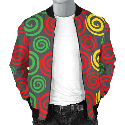 Rastafarian Pattern Print Design A05 Men Bomber Jacket