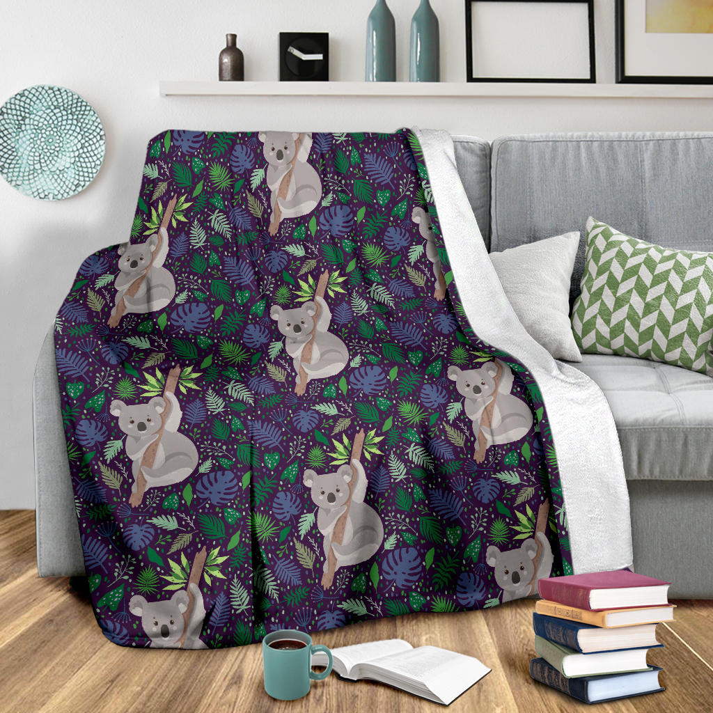Koala Pattern Print Design 06 Premium Blanket