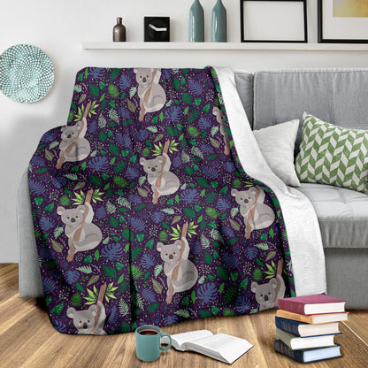 Koala Pattern Print Design 06 Premium Blanket