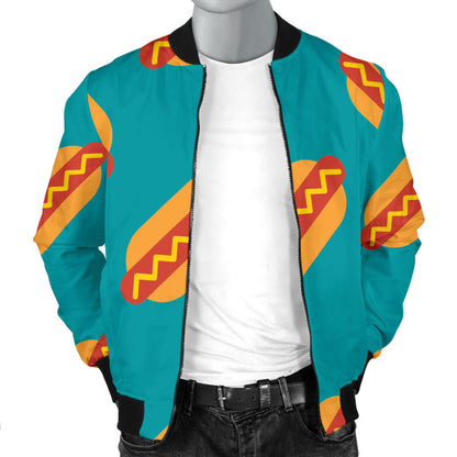 Hot Dog Pattern Print Design 03 Men Bomber Jacket