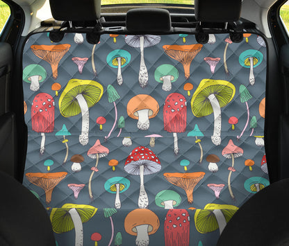 Mushroom Pattern Print Design A03 Rear Dog Car Seat Cover Hammock