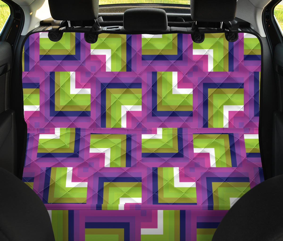 Optical illusion Pattern Print Design A05 Rear Dog Car Seat Cover Hammock