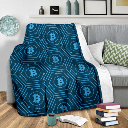 Cryptocurrency Pattern Print Design 04 Premium Blanket