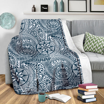 Polynesian Pattern Print Design A03 Premium Blanket