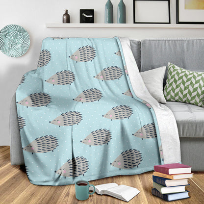 Hedgehog Pattern Print Design 02 Premium Blanket