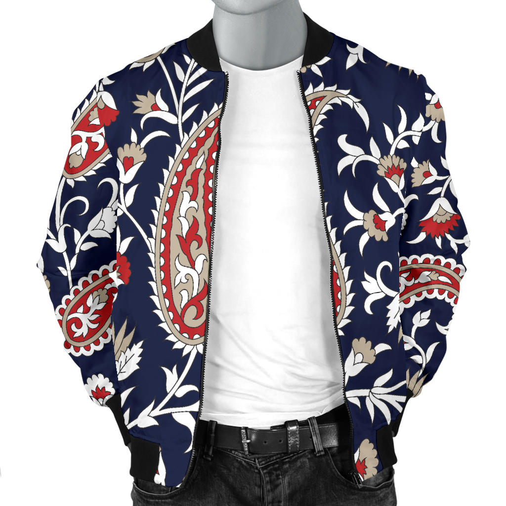 Paisley Pattern Print Design A05 Men Bomber Jacket