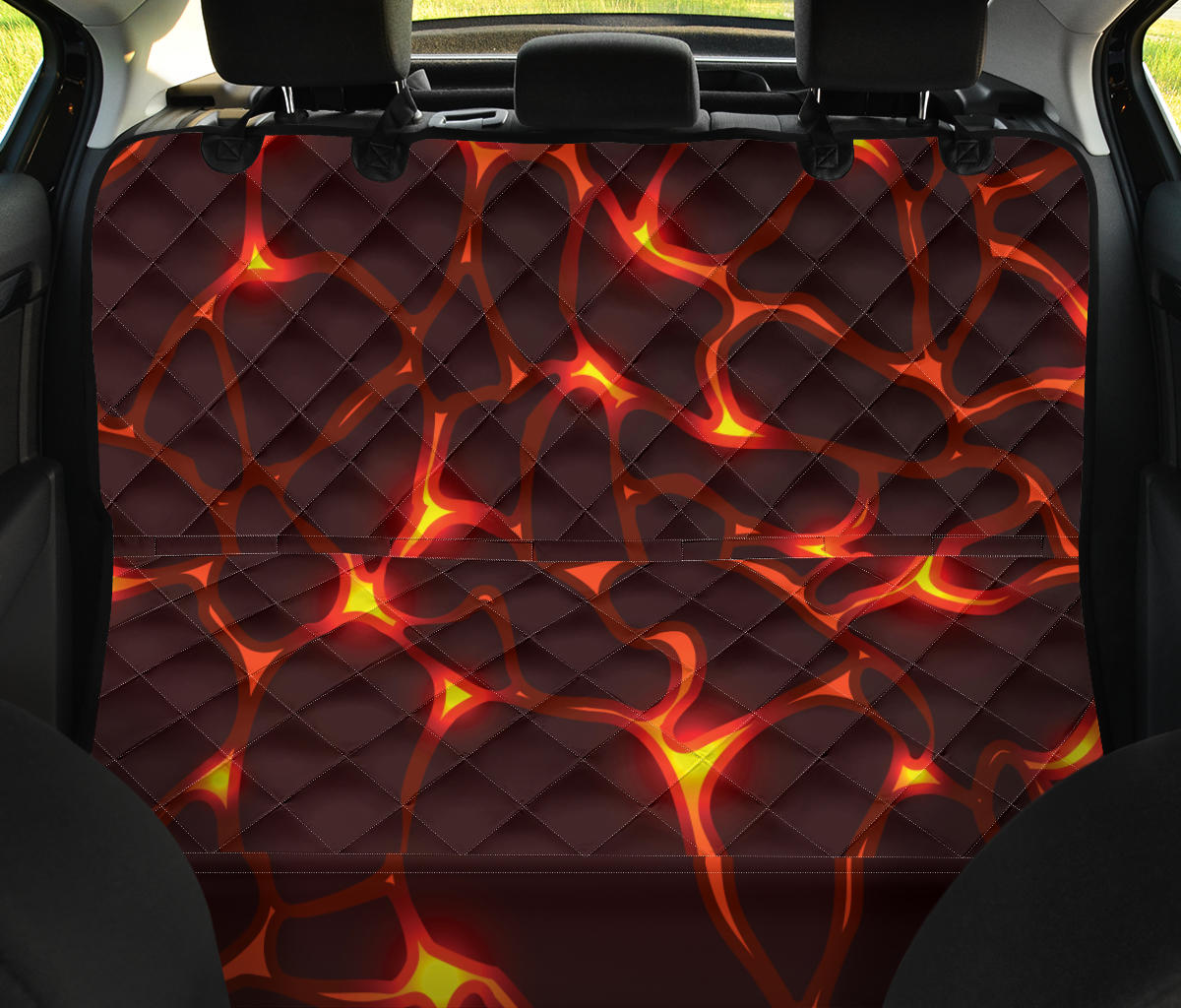 Lava Pattern Print Design 02 Rear Dog Car Seat Cover Hammock