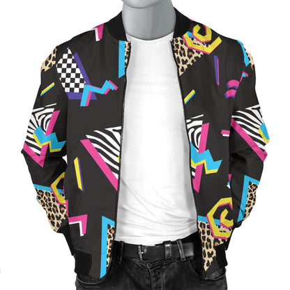 80s Pattern Print Design 3 Men Bomber Jacket