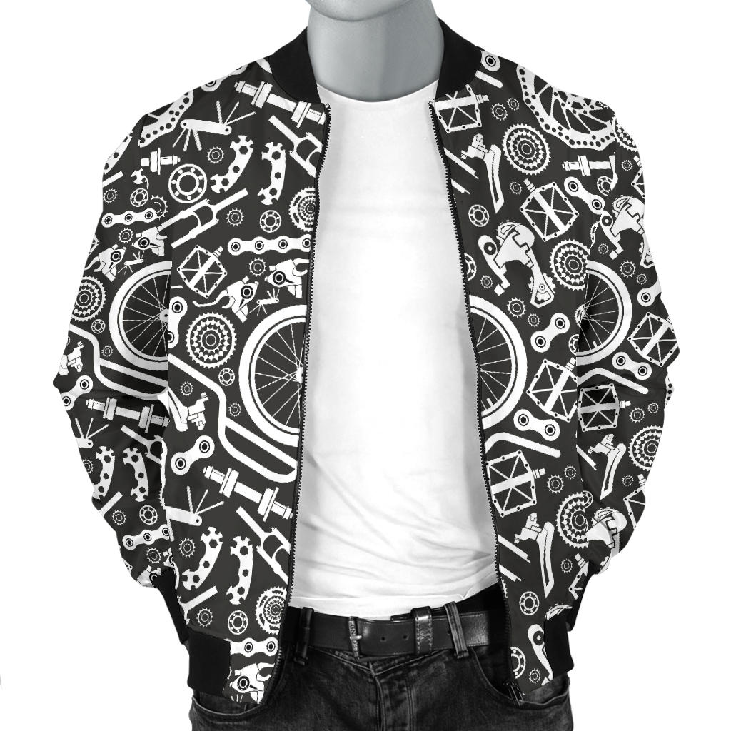 Bicycle Tools Pattern Print Design 02 Men Bomber Jacket