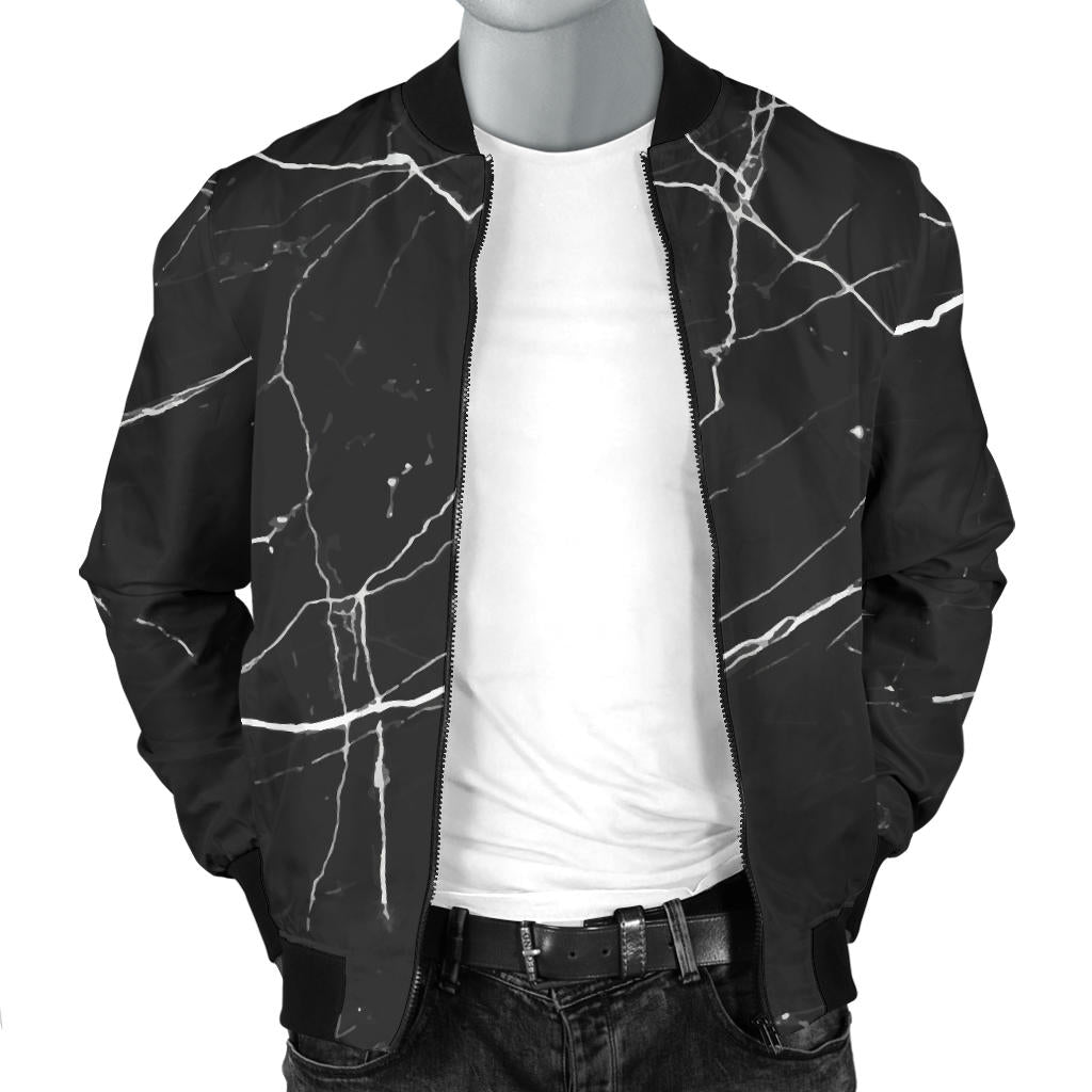 Marble Pattern Print Design 04 Men Bomber Jacket