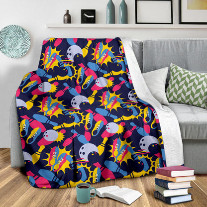 Bowling Pattern Print Design 02 Premium Blanket