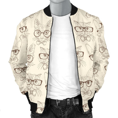 Cat Pattern Print Design 02 Men Bomber Jacket