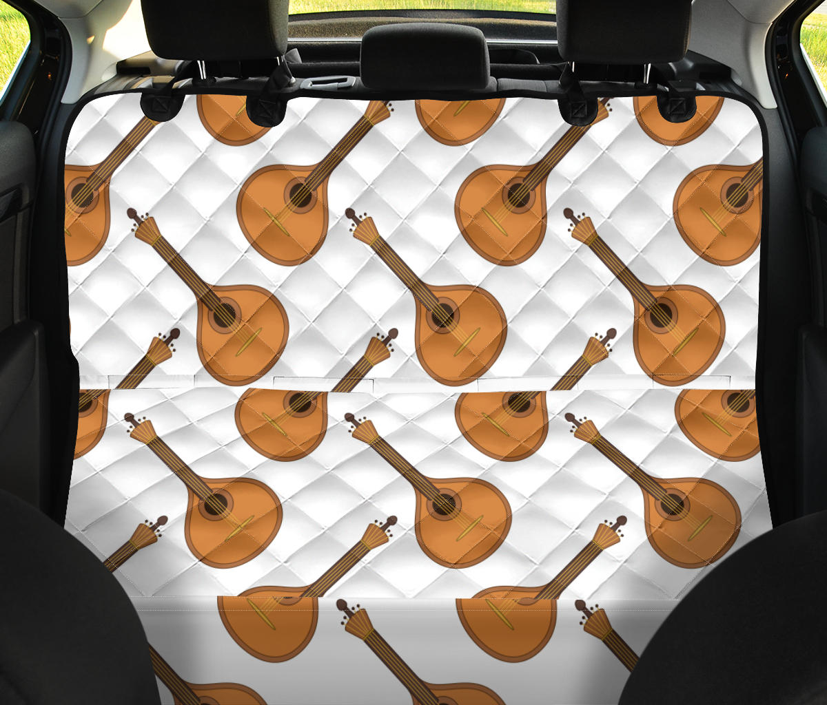 Mandolin Pattern Print Design 01 Rear Dog Car Seat Cover Hammock