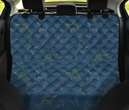 Swordfish Pattern Print Design 02 Rear Dog Car Seat Cover Hammock