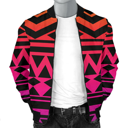 Rainbow Tribal Pattern Print Design A02 Men Bomber Jacket