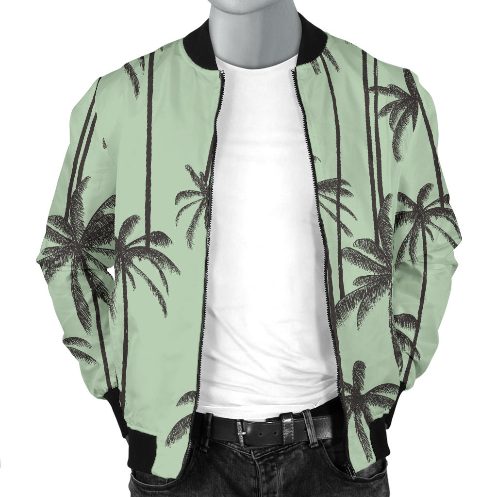 Palm Tree Pattern Print Design A04 Men Bomber Jacket