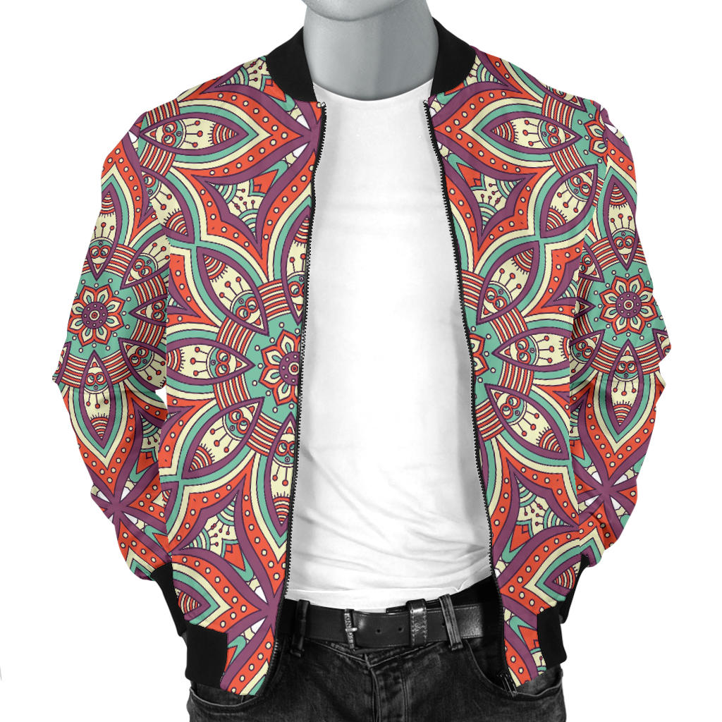 Bohemian Pattern Print Design 03 Men Bomber Jacket