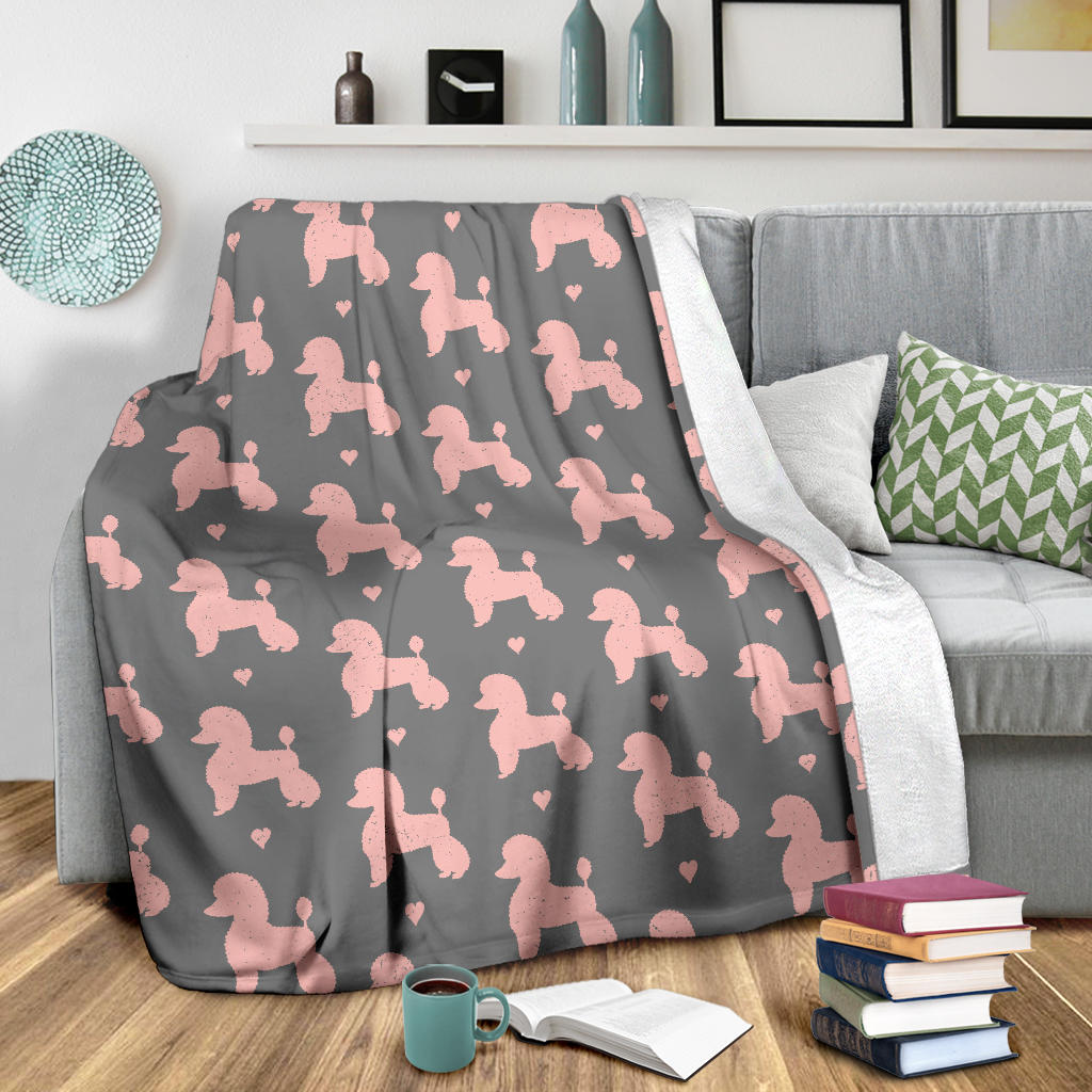 Poodle Pattern Print Design A02 Premium Blanket