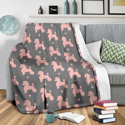 Poodle Pattern Print Design A02 Premium Blanket