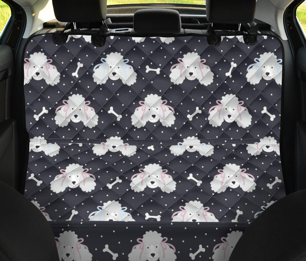 Poodle Pattern Print Design A03 Rear Dog Car Seat Cover Hammock
