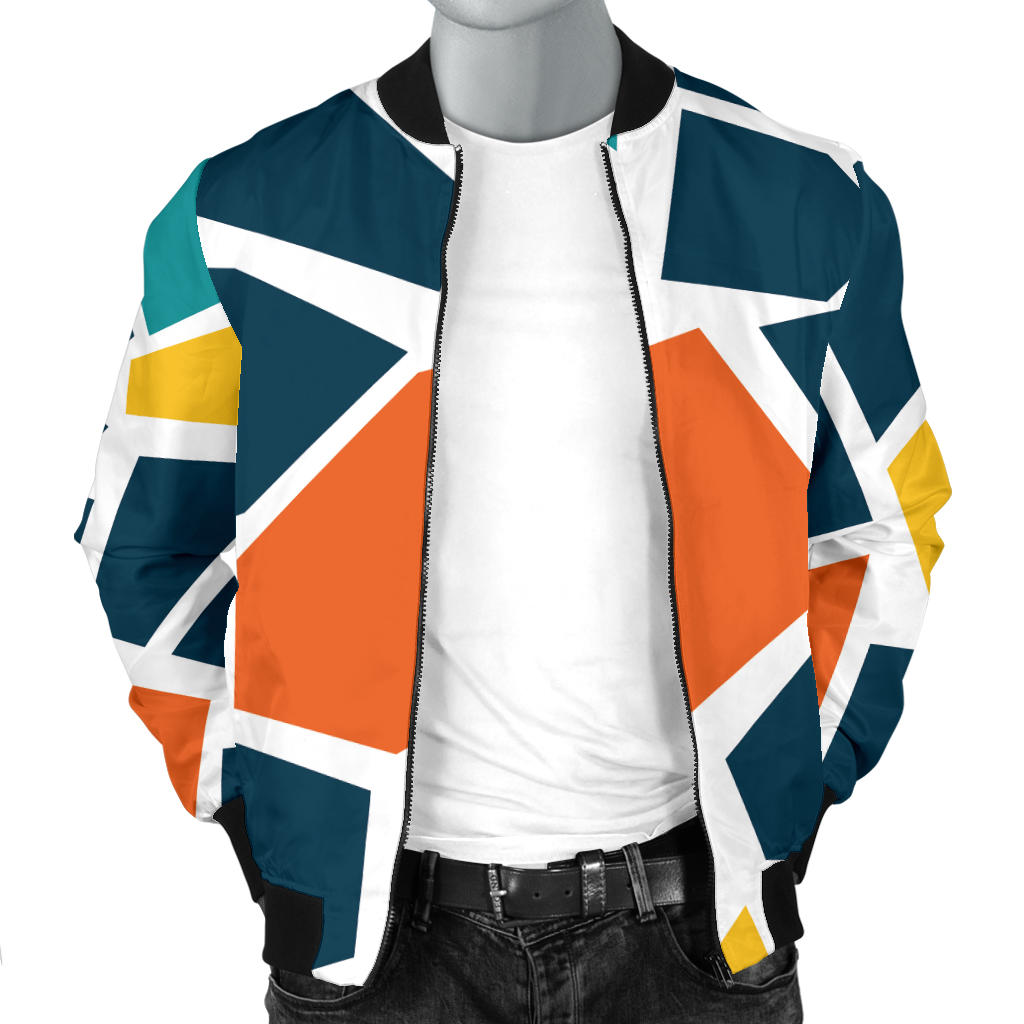 Mosaic Pattern Print Design 02 Men Bomber Jacket