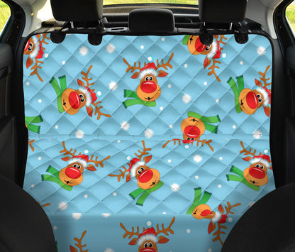 Reindeer cute Pattern Print Design 02 Rear Dog Car Seat Cover Hammock