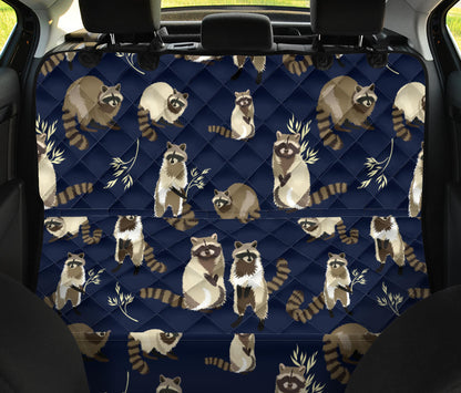Raccoon Pattern Print Design A06 Rear Dog Car Seat Cover Hammock