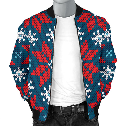 Poinsettia Pattern Print Design A02 Men Bomber Jacket