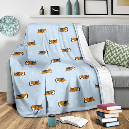 Beagle Pattern Print Design 06 Premium Blanket