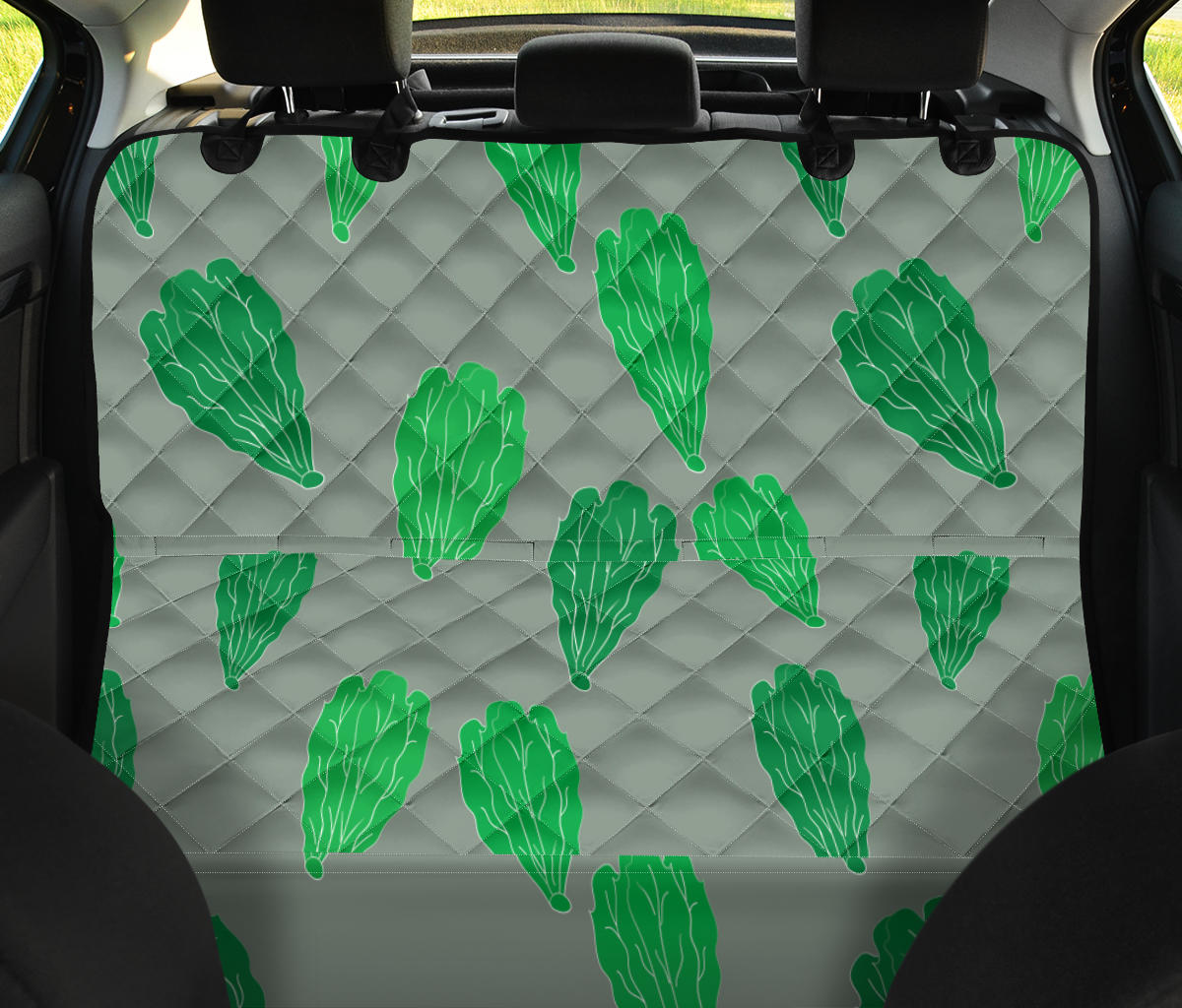 Lettuce Pattern Print Design 02 Rear Dog Car Seat Cover Hammock