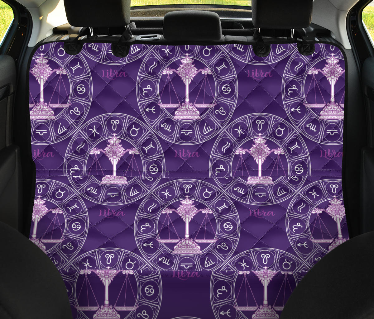Libra Pattern Print Design 03 Rear Dog Car Seat Cover Hammock
