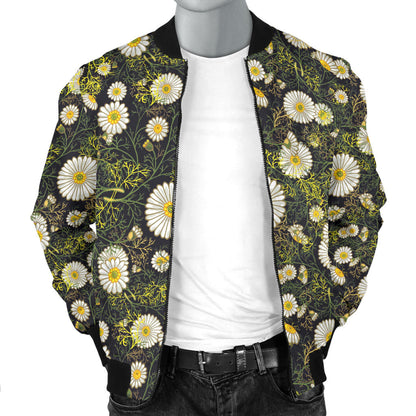 Daisy Pattern Print Design 03 Men Bomber Jacket