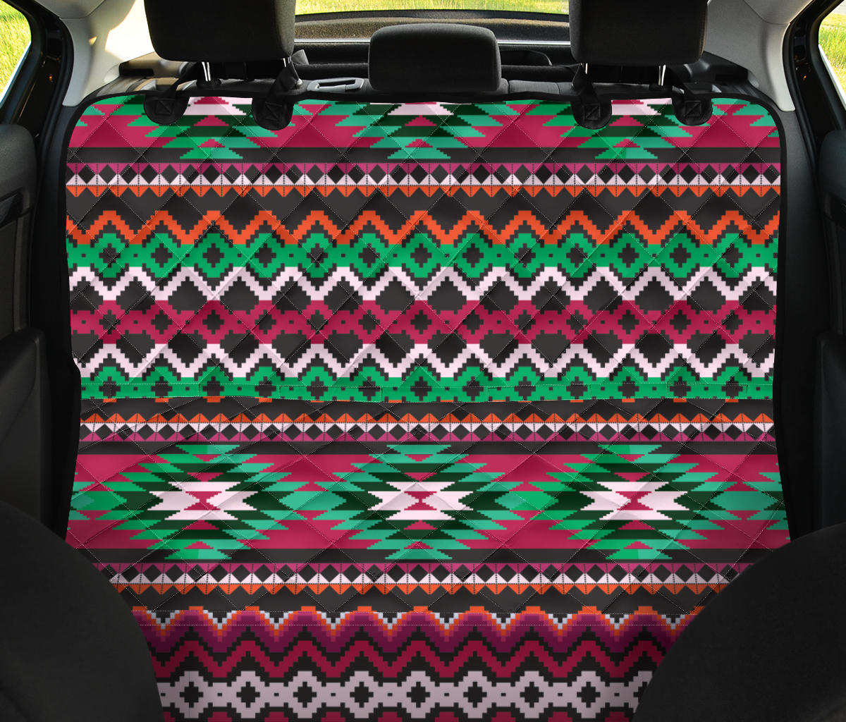 Mexican Pattern Print Design 01 Rear Dog Car Seat Cover Hammock