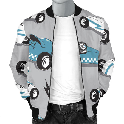 Racing Vintage Pattern Print Design A02 Men Bomber Jacket