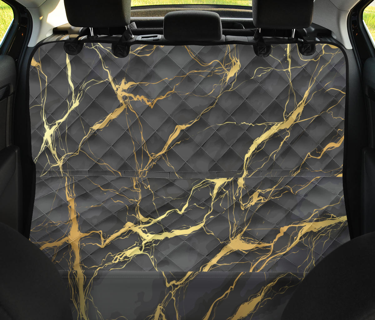 Marble Pattern Print Design 02 Rear Dog Car Seat Cover Hammock