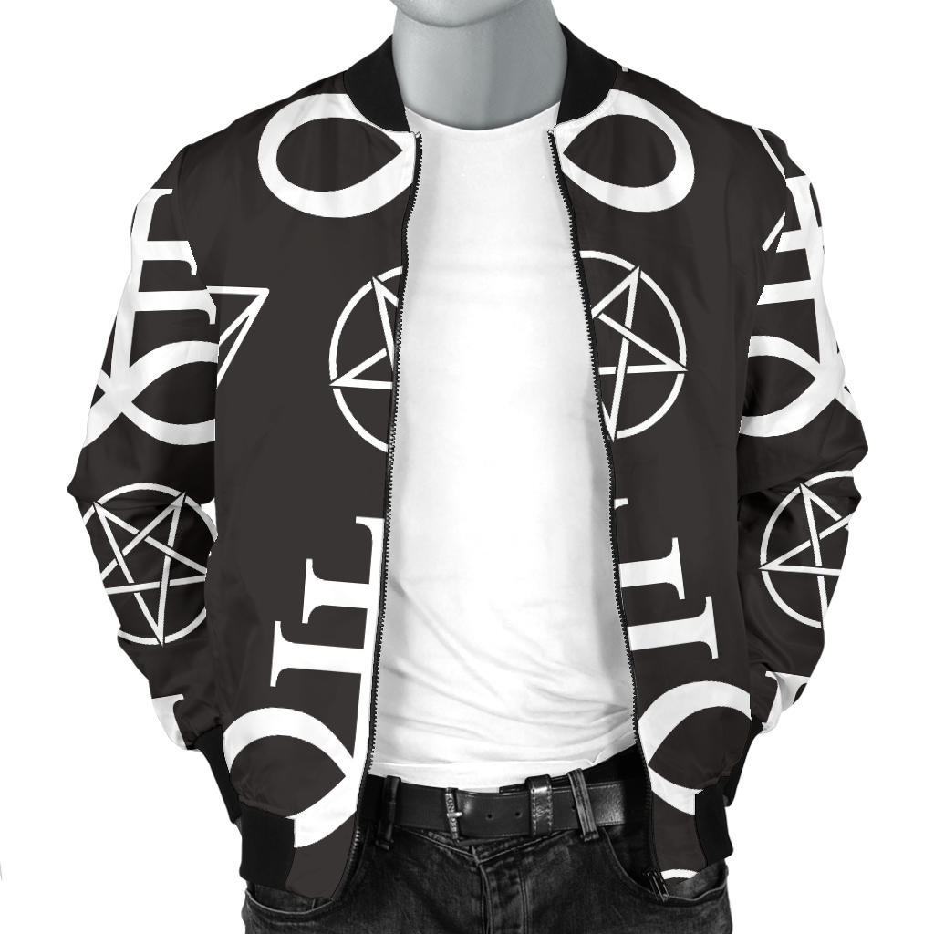 Pentagram Pattern Print Design A04 Men Bomber Jacket