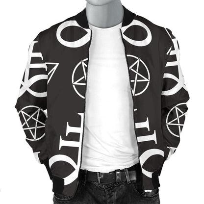 Pentagram Pattern Print Design A04 Men Bomber Jacket