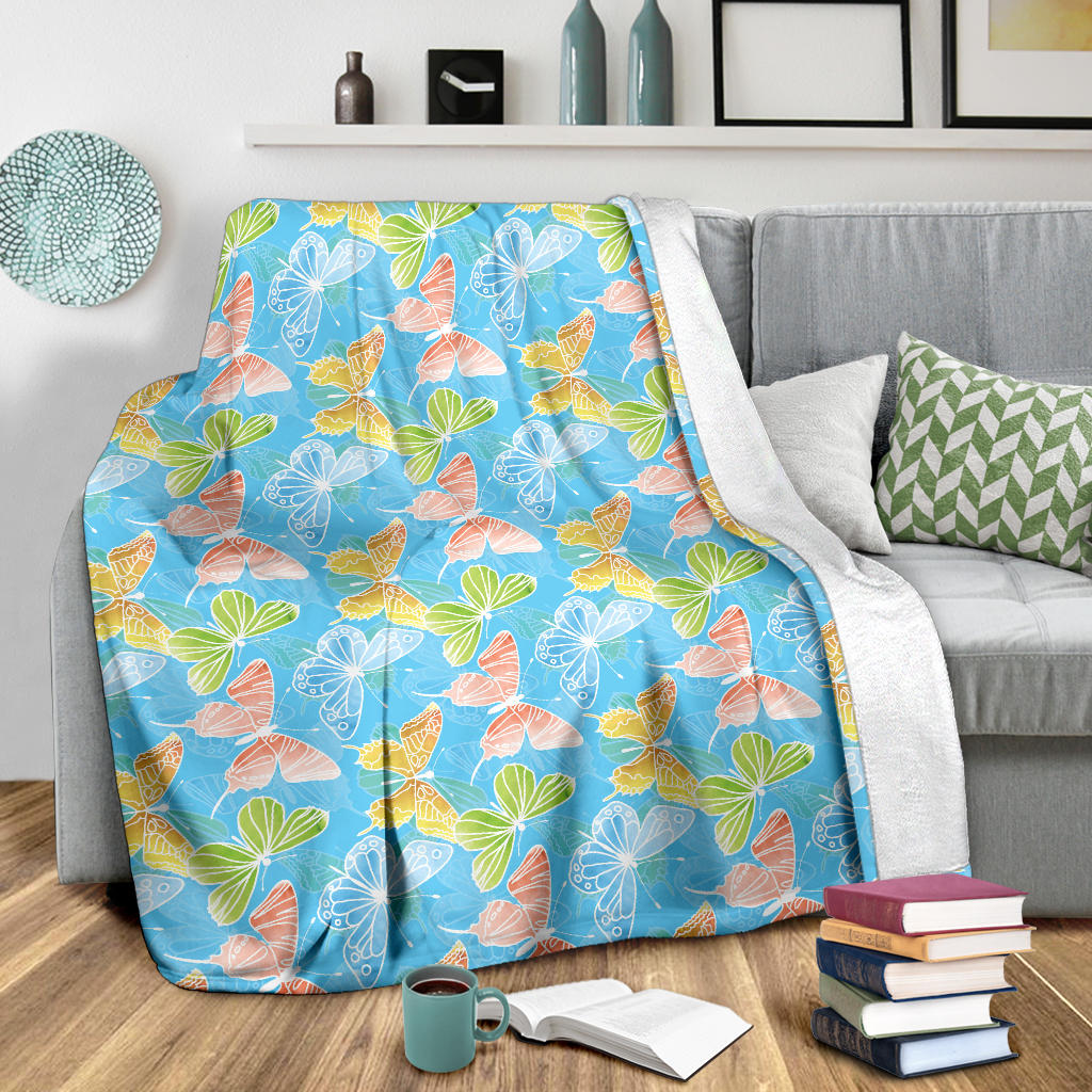 Butterfly Pattern Print Design 05 Premium Blanket