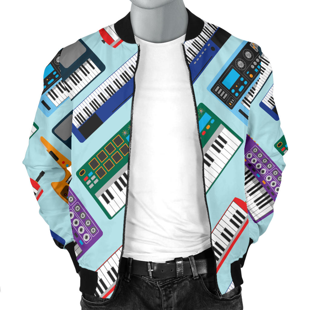 Synthesizer Pattern Print Design 02 Men Bomber Jacket