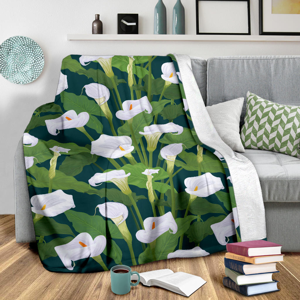 Lily Pattern Print Design 04 Premium Blanket
