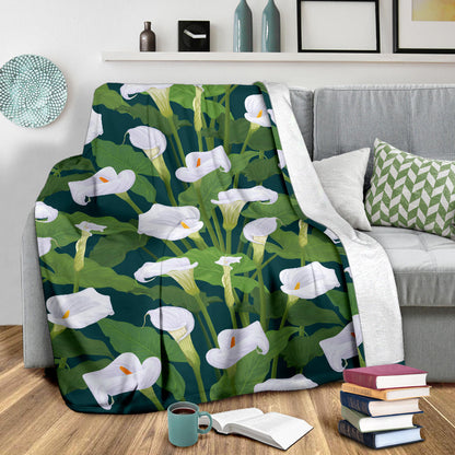 Lily Pattern Print Design 04 Premium Blanket