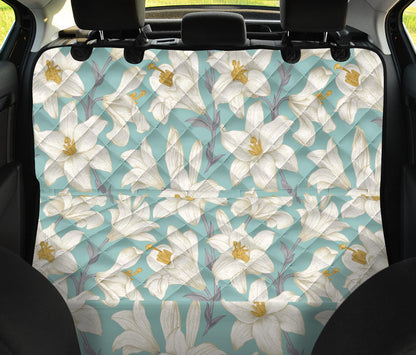 Lily Pattern Print Design 02 Rear Dog Car Seat Cover Hammock