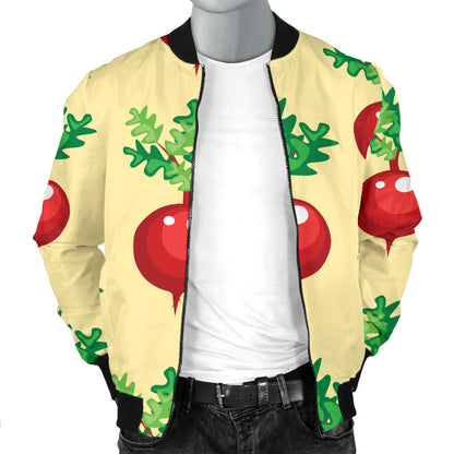 Radish Pattern Print Design A02 Men Bomber Jacket