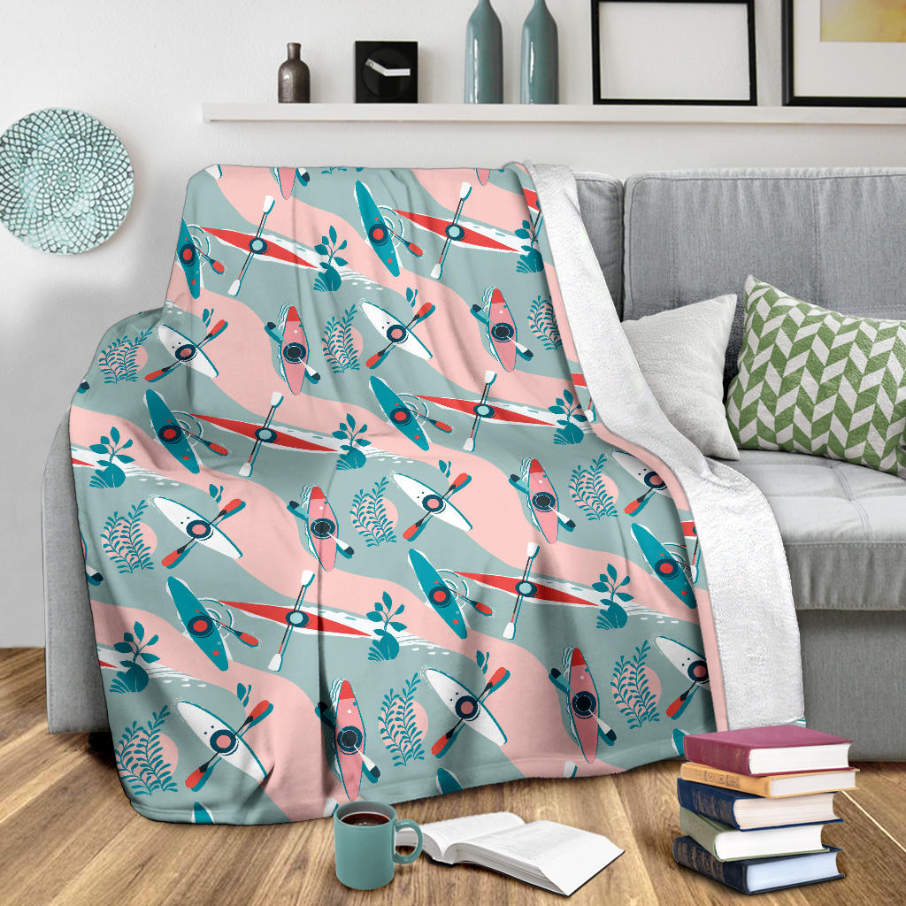 Kayak Pattern Print Design 05 Premium Blanket