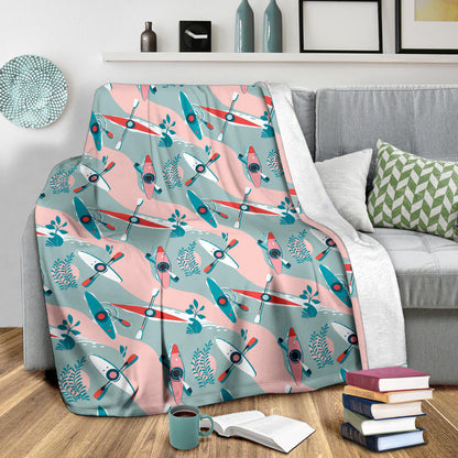 Kayak Pattern Print Design 05 Premium Blanket