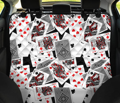 Poker Cards Pattern Print Design A04 Rear Dog Car Seat Cover Hammock