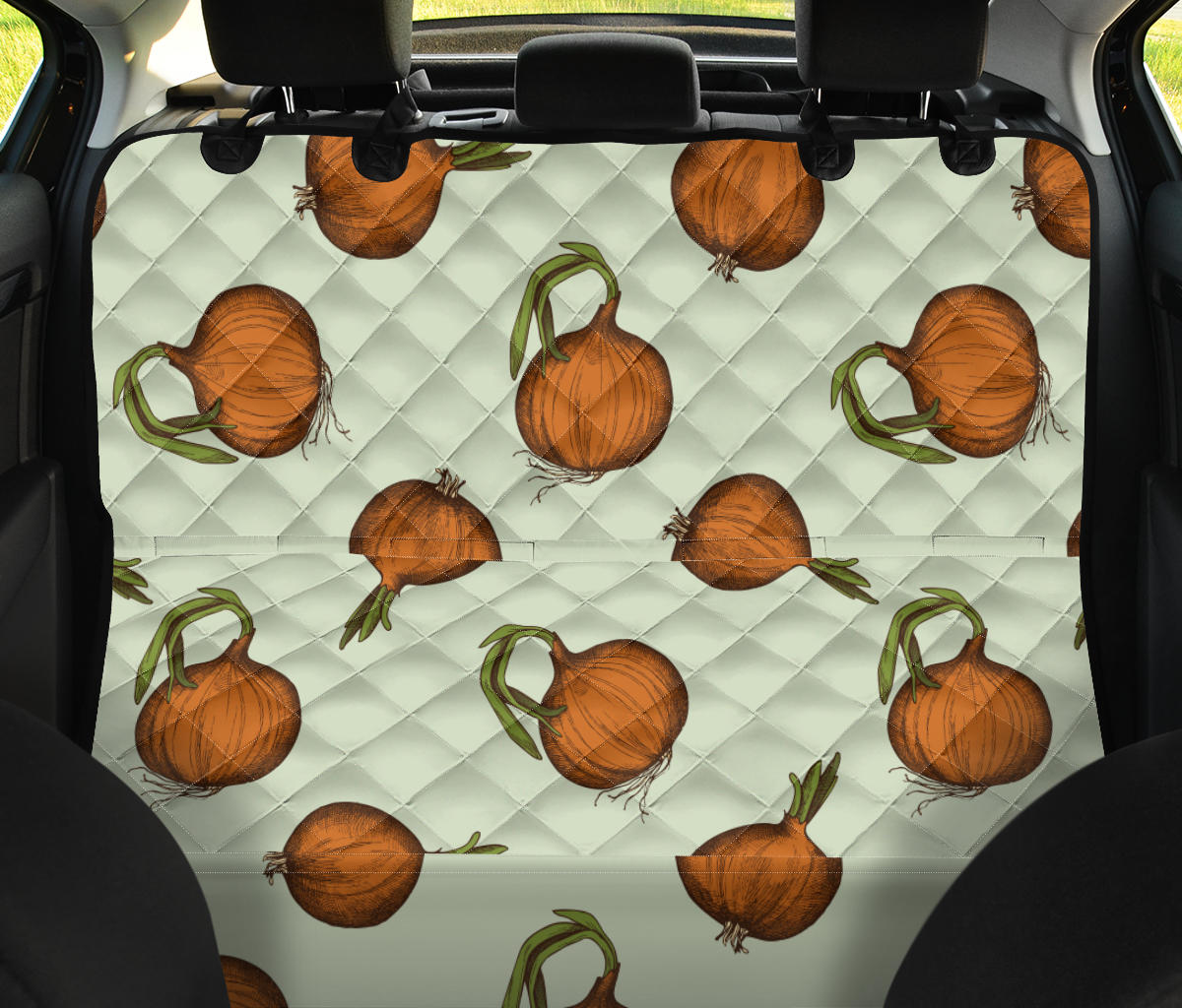 Onion Pattern Print Design A05 Rear Dog Car Seat Cover Hammock