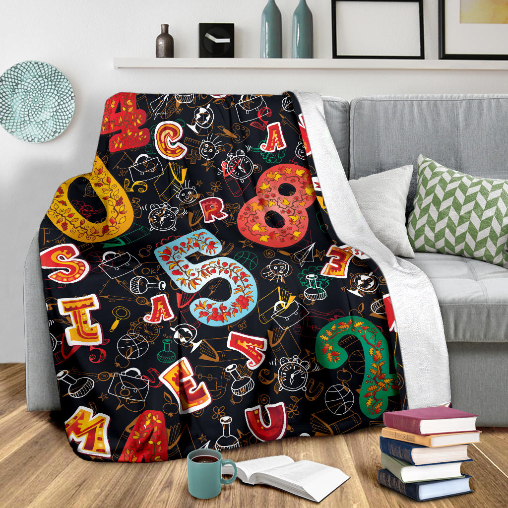 Number Pattern Print Design A03 Premium Blanket