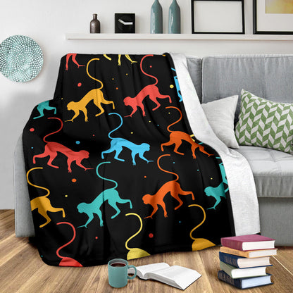 Monkey Pattern Print Design 01 Premium Blanket